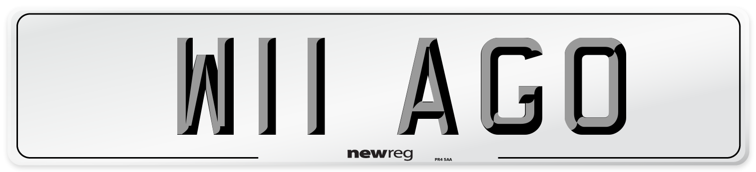 W11 AGO Number Plate from New Reg